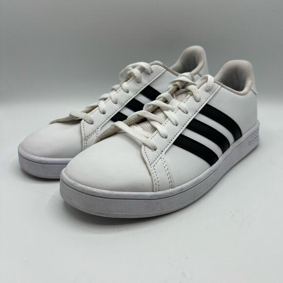 adidas Other - Adidas EF0103 Grand Court White Black Stripes Shoes | US Size 3.5 Women's 5